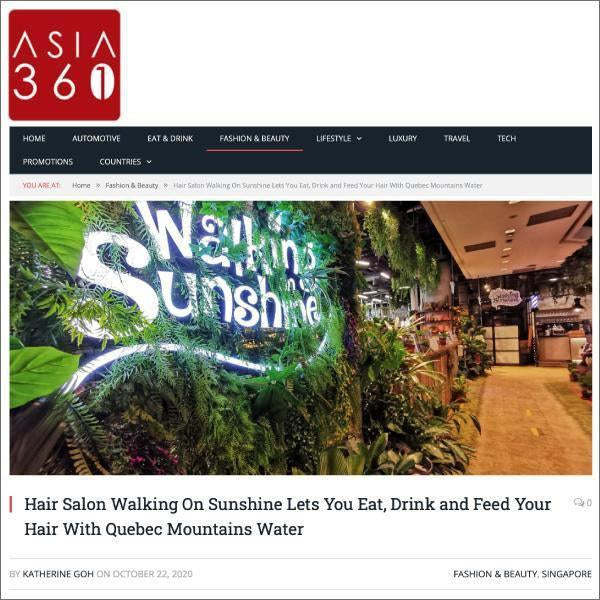 Asia 361: Hair Salon Walking On Sunshine Lets You Eat, Drink and Feed Your Hair With Quebec Mountains Water